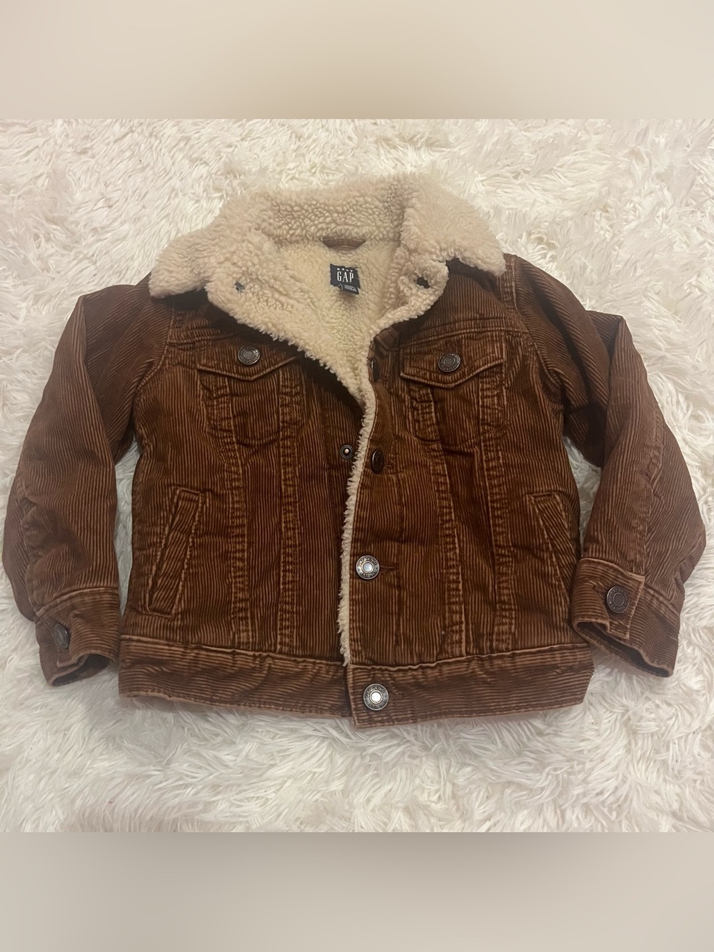 Baby Gap Corduroy Sherpa Jacket Size 3T yrs Brown